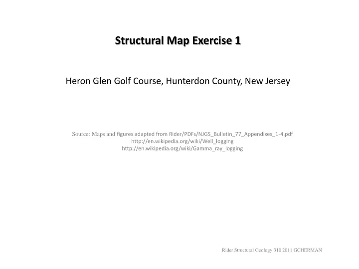 structural map exercise 1 heron glen golf course