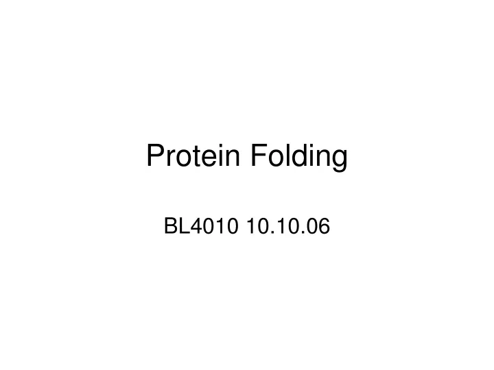 protein folding