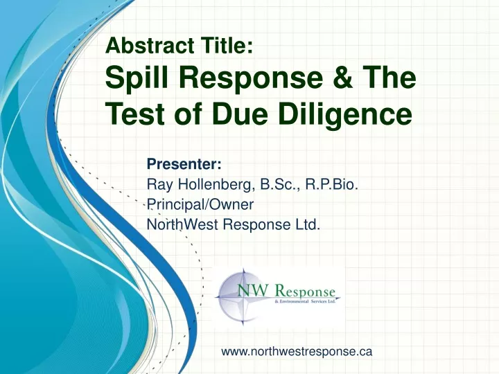 abstract title spill response the test of due diligence