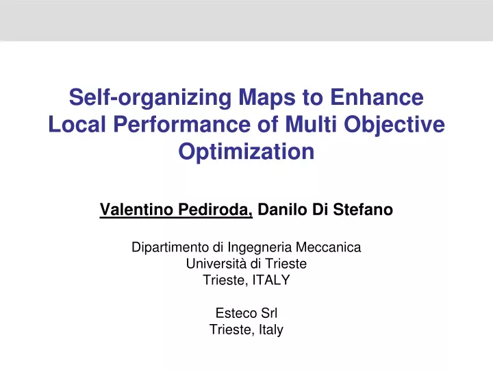 self organizing maps to enhance local performance of multi objective optimization