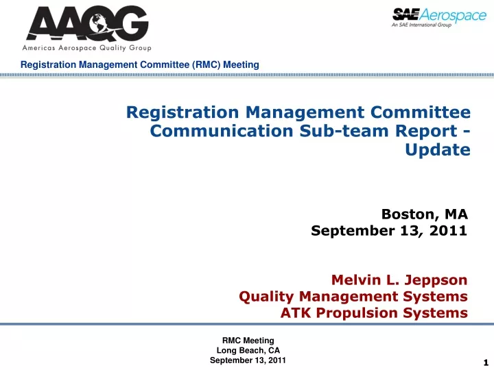 registration management committee communication sub team report update