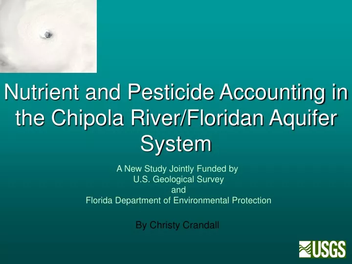 nutrient and pesticide accounting in the chipola river floridan aquifer system