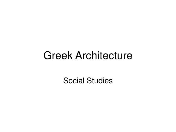 greek architecture