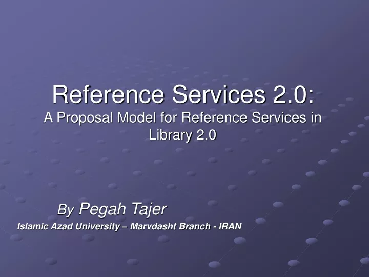 reference services 2 0 a proposal model for reference services in library 2 0