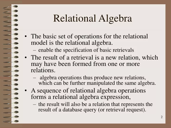 relational algebra