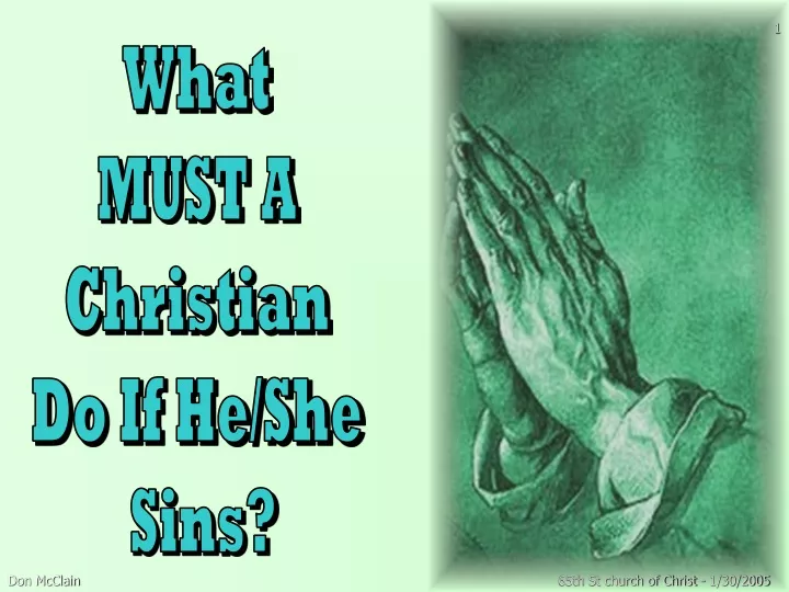 what must a christian do if he she sins