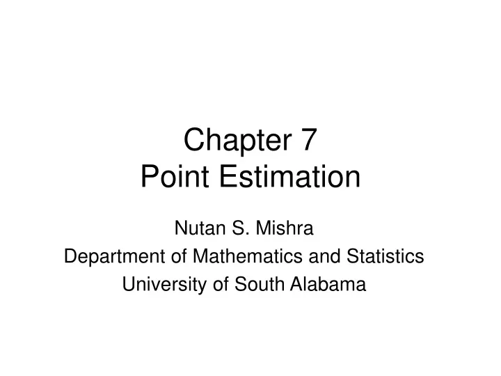 chapter 7 point estimation