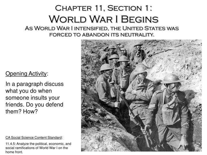 chapter 11 section 1 world war i begins