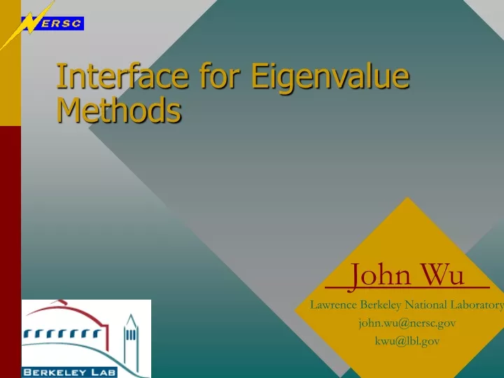 interface for eigenvalue methods
