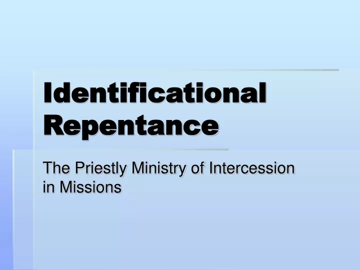 identificational repentance