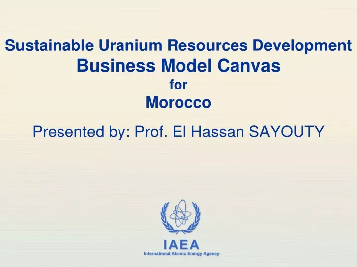 sustainable uranium resources development business model canvas for morocco