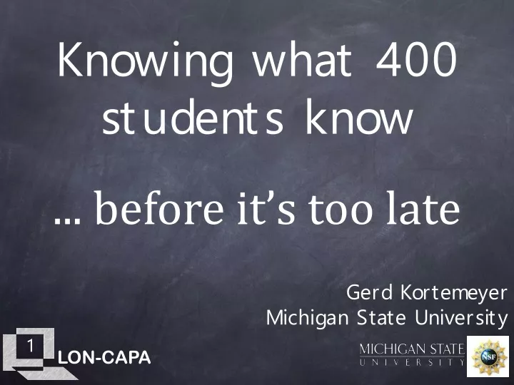knowing what 400 students know