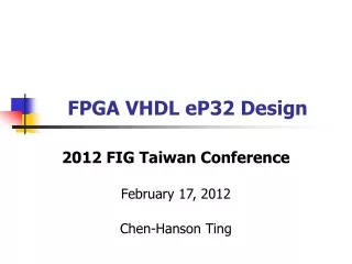 FPGA VHDL eP32 Design