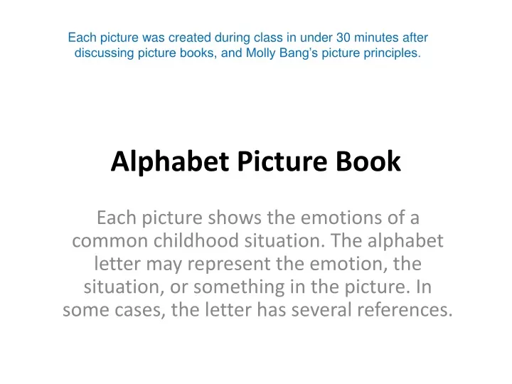 alphabet picture book