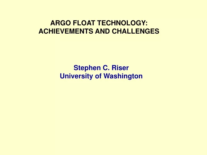 argo float technology achievements and challenges