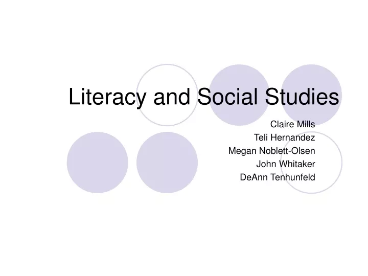 literacy and social studies