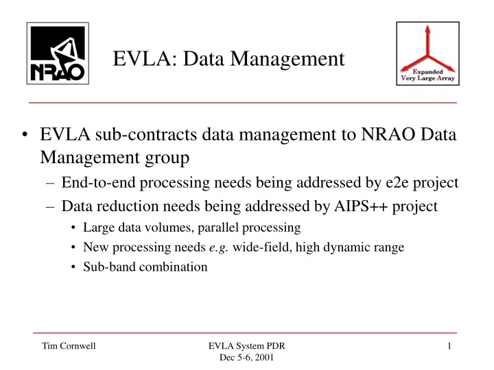 evla data management