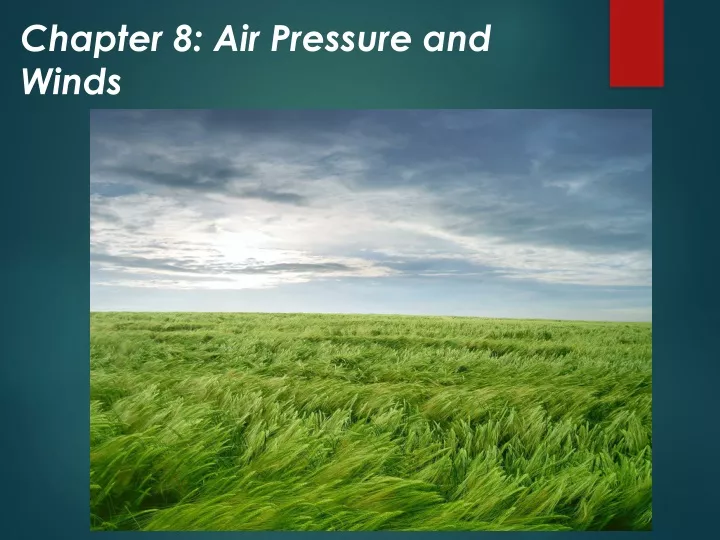 chapter 8 air pressure and winds