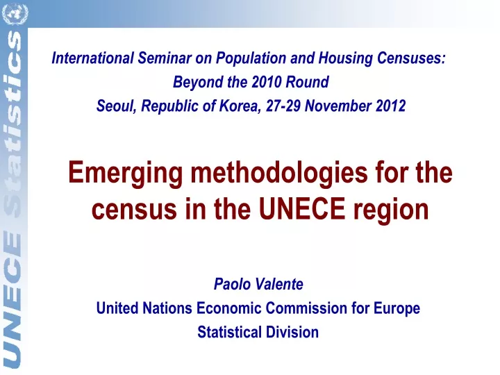 emerging methodologies for the census in the unece region