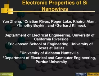 Electronic Properties of Si Nanowires