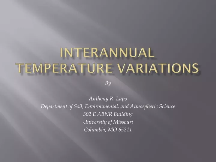 interannual temperature variations