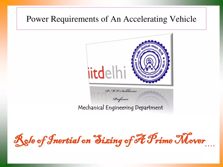 power requirements of an accelerating vehicle