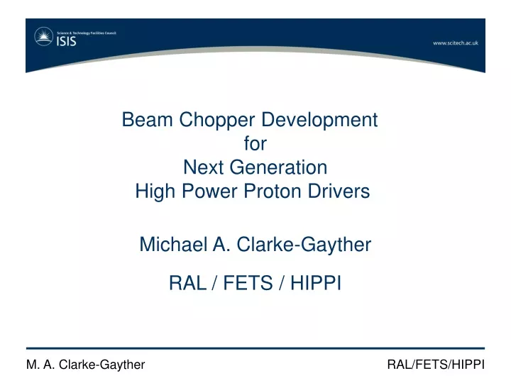 beam chopper development for next generation high