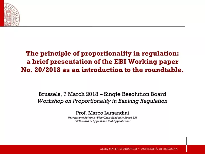 the principle of proportionality in regulation