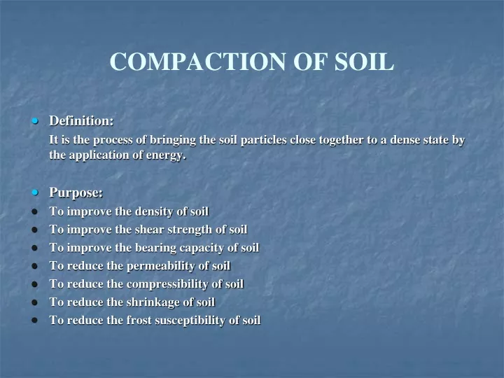 compaction of soil