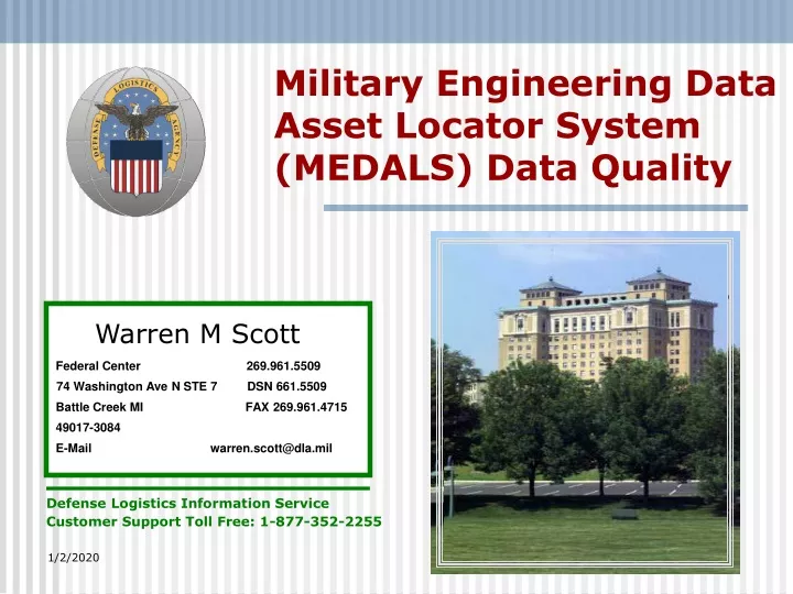 military engineering data asset locator system medals data quality