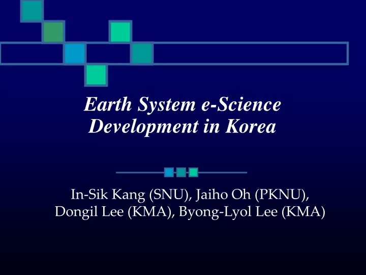 earth system e science development in korea