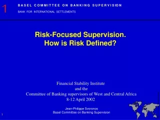 Risk-Focused Supervision. How is Risk Defined?