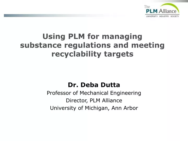 using plm for managing substance regulations and meeting recyclability targets