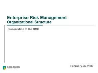 Enterprise Risk Management  Organizational Structure