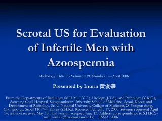 Scrotal US for Evaluation of Infertile Men with Azoospermia