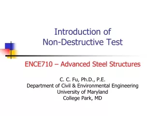 Introduction of  Non-Destructive Test