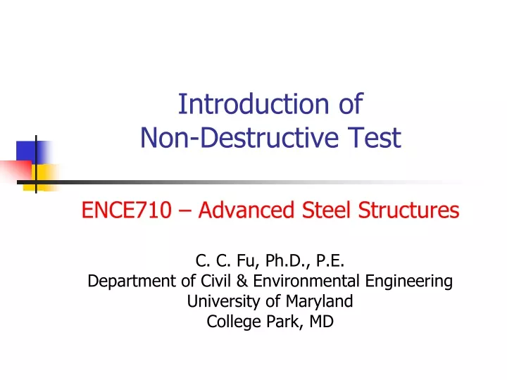 introduction of non destructive test