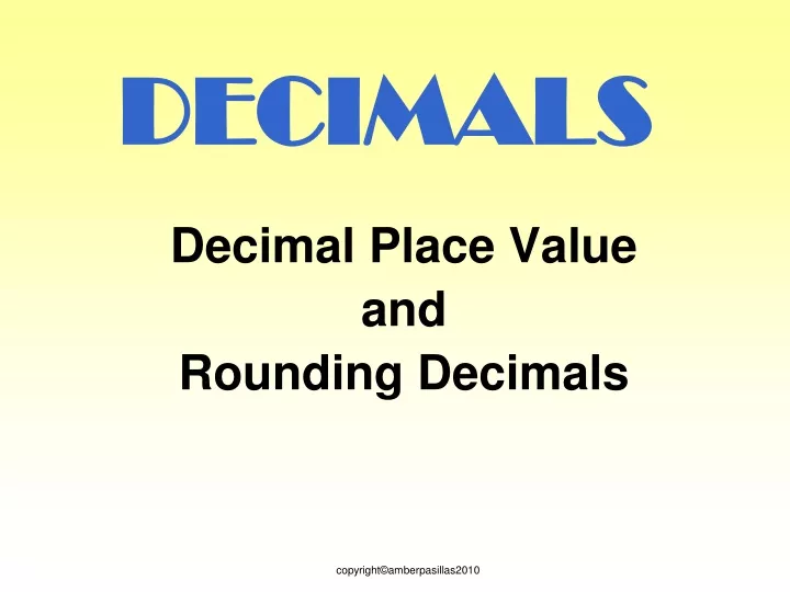 decimals