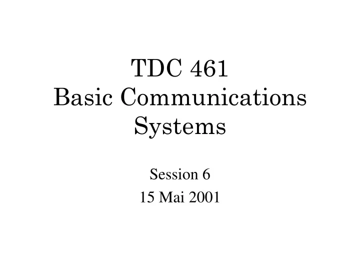 tdc 461 basic communications systems