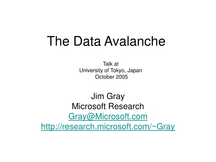 the data avalanche