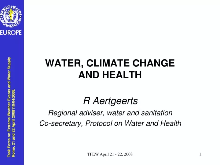 water climate change and health