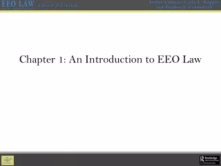 Chapter 1: An Introduction to EEO Law