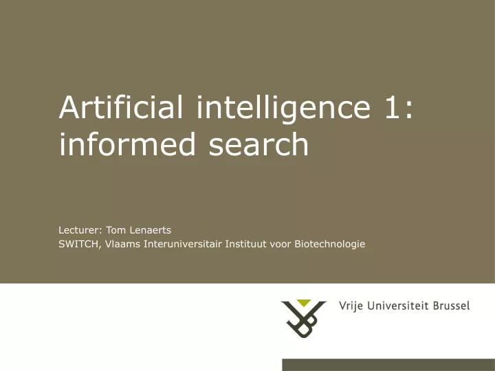 artificial intelligence 1 informed search