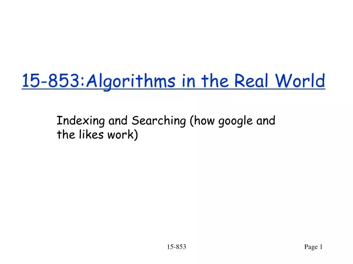 15 853 algorithms in the real world