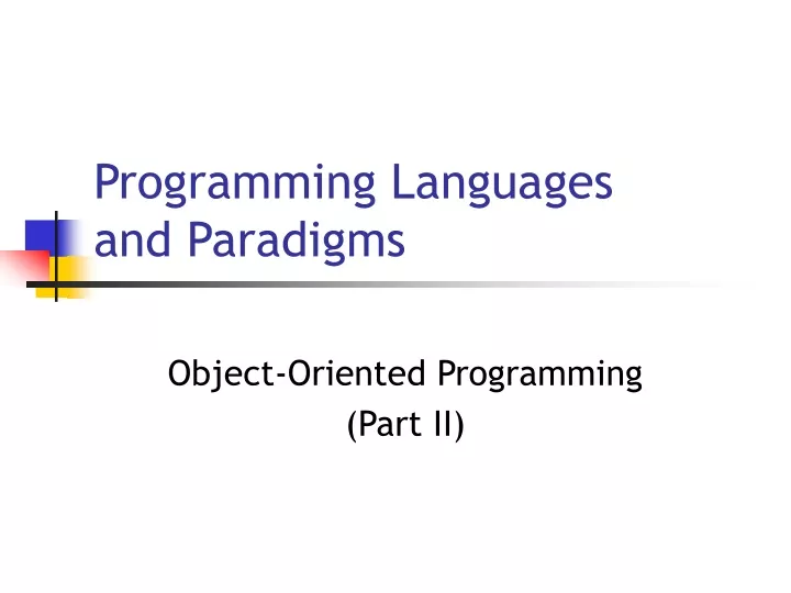 programming languages and paradigms