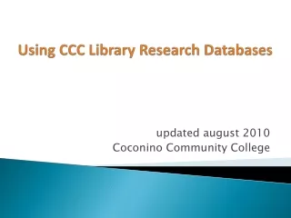 Using CCC Library Research Databases