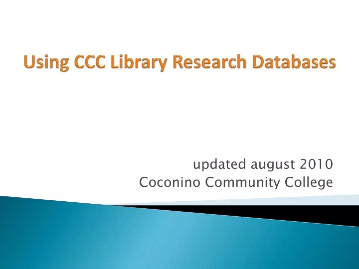 using ccc library research databases
