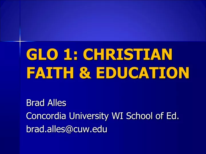 glo 1 christian faith education