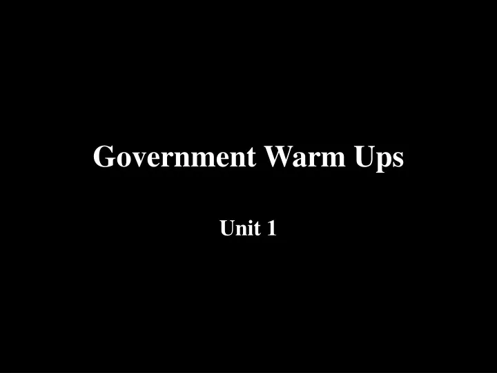 government warm ups