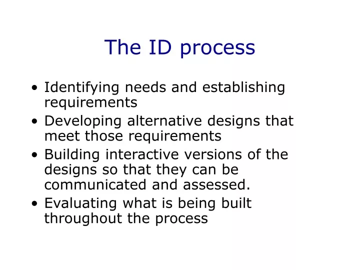 the id process